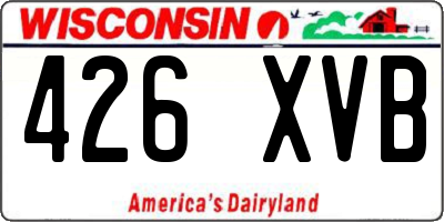 WI license plate 426XVB