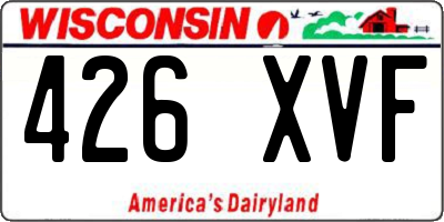 WI license plate 426XVF