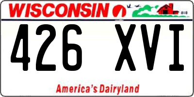 WI license plate 426XVI