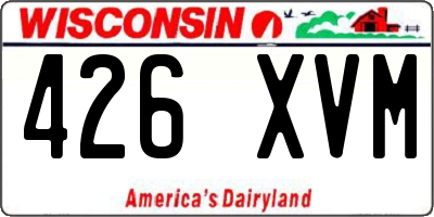 WI license plate 426XVM
