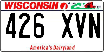 WI license plate 426XVN
