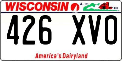 WI license plate 426XVO