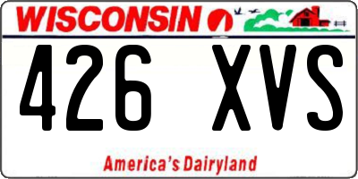 WI license plate 426XVS
