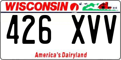 WI license plate 426XVV