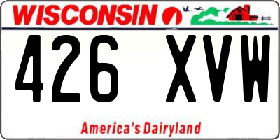 WI license plate 426XVW