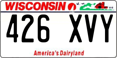 WI license plate 426XVY