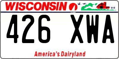 WI license plate 426XWA