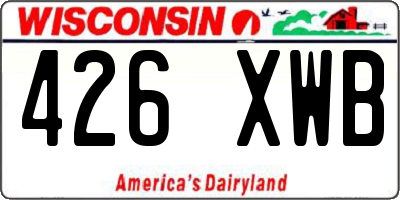 WI license plate 426XWB