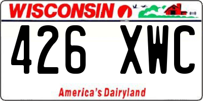 WI license plate 426XWC