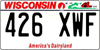 WI license plate 426XWF