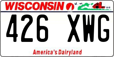 WI license plate 426XWG