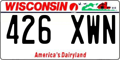 WI license plate 426XWN