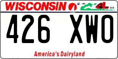 WI license plate 426XWO