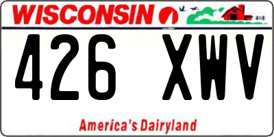 WI license plate 426XWV