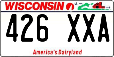 WI license plate 426XXA