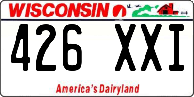 WI license plate 426XXI