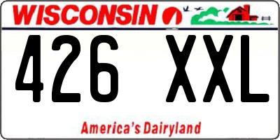 WI license plate 426XXL