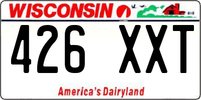 WI license plate 426XXT