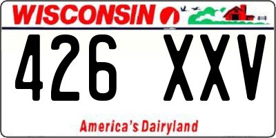 WI license plate 426XXV