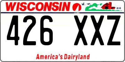 WI license plate 426XXZ