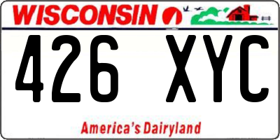 WI license plate 426XYC