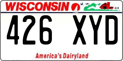 WI license plate 426XYD