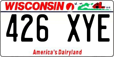 WI license plate 426XYE