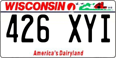 WI license plate 426XYI