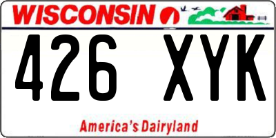 WI license plate 426XYK