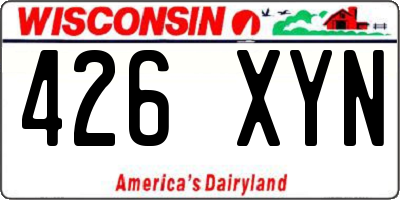 WI license plate 426XYN
