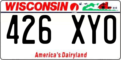 WI license plate 426XYO