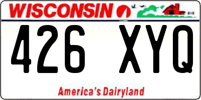WI license plate 426XYQ