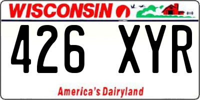WI license plate 426XYR