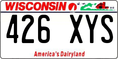 WI license plate 426XYS