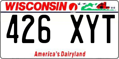 WI license plate 426XYT