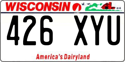 WI license plate 426XYU