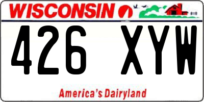 WI license plate 426XYW