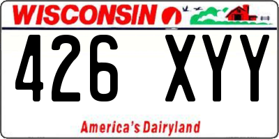 WI license plate 426XYY