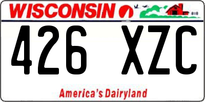 WI license plate 426XZC