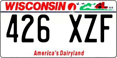 WI license plate 426XZF