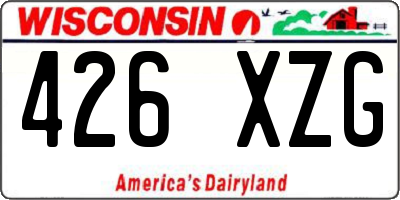 WI license plate 426XZG