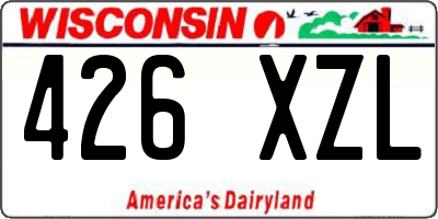 WI license plate 426XZL