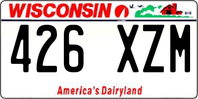 WI license plate 426XZM