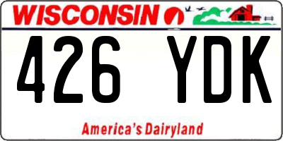 WI license plate 426YDK