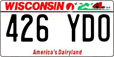 WI license plate 426YDO
