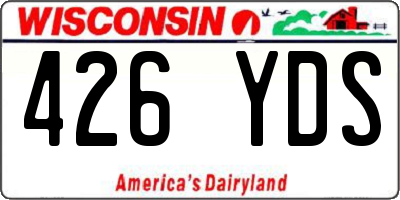 WI license plate 426YDS