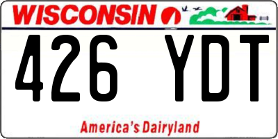 WI license plate 426YDT