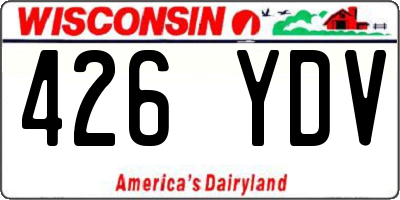 WI license plate 426YDV