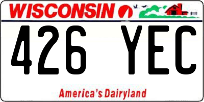WI license plate 426YEC