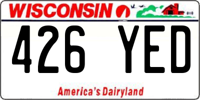 WI license plate 426YED